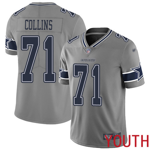 Youth Dallas Cowboys Limited Gray La el Collins #71 Inverted Legend NFL Jersey->youth nfl jersey->Youth Jersey